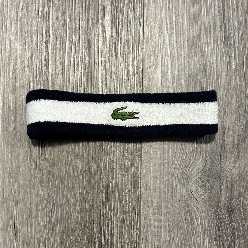 Lacoste Navy and White Hairband